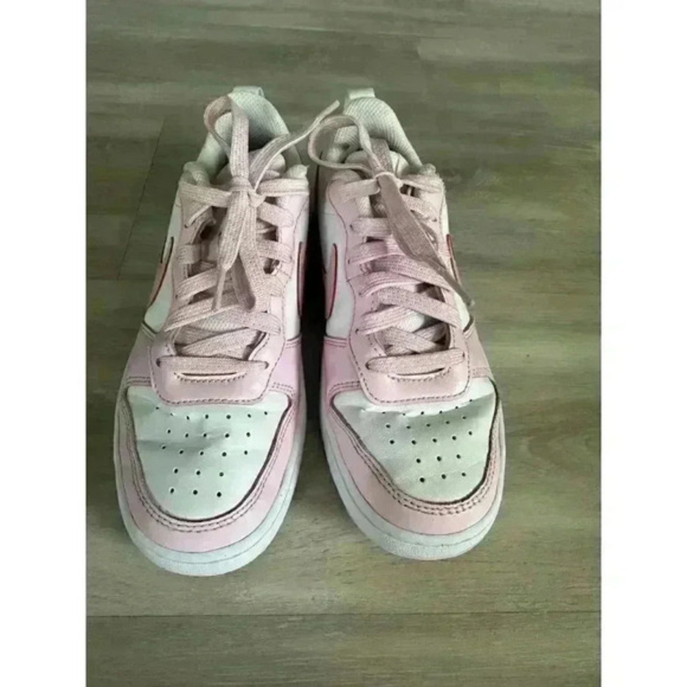 Nike‎ Court Borough Low Size 4.5Y Shoes Sneakers Pink White - Picture 3 of 5